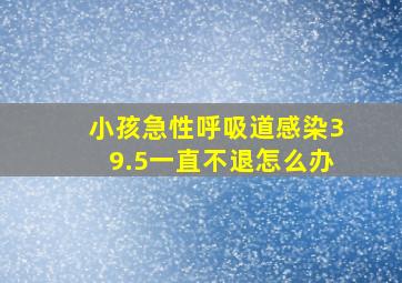 小孩急性呼吸道感染39.5一直不退怎么办