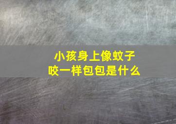 小孩身上像蚊子咬一样包包是什么