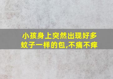 小孩身上突然出现好多蚊子一样的包,不痛不痒