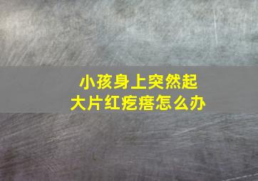 小孩身上突然起大片红疙瘩怎么办