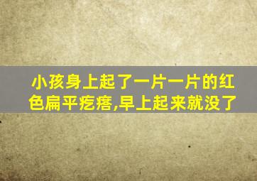 小孩身上起了一片一片的红色扁平疙瘩,早上起来就没了