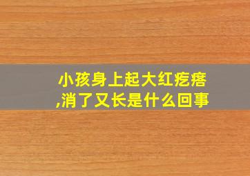 小孩身上起大红疙瘩,消了又长是什么回事