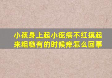 小孩身上起小疙瘩不红摸起来粗糙有的时候痒怎么回事