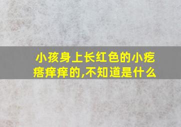 小孩身上长红色的小疙瘩痒痒的,不知道是什么