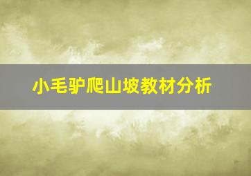 小毛驴爬山坡教材分析