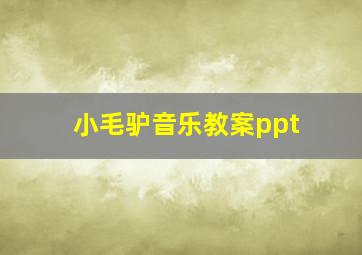 小毛驴音乐教案ppt