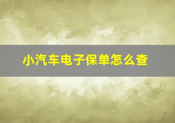 小汽车电子保单怎么查