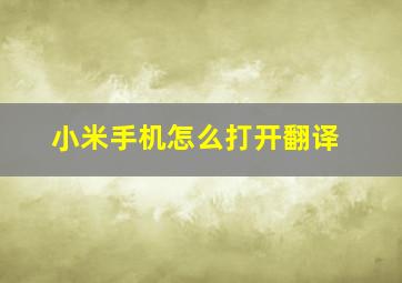 小米手机怎么打开翻译