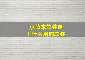 小蓝本软件是干什么用的软件