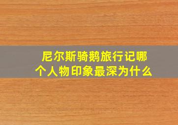 尼尔斯骑鹅旅行记哪个人物印象最深为什么