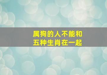 属狗的人不能和五种生肖在一起