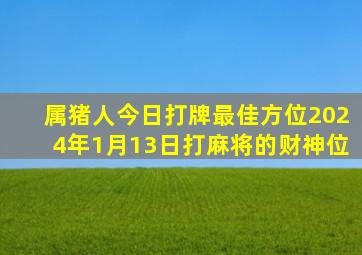 属猪人今日打牌最佳方位2024年1月13日打麻将的财神位