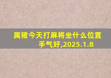 属猪今天打麻将坐什么位置手气好,2025.1.8