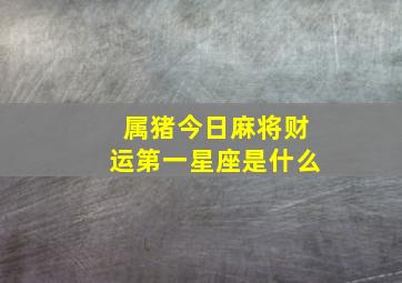 属猪今日麻将财运第一星座是什么