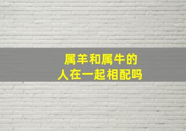 属羊和属牛的人在一起相配吗