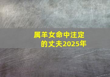 属羊女命中注定的丈夫2025年