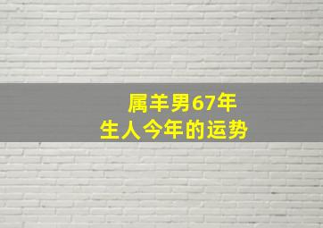 属羊男67年生人今年的运势