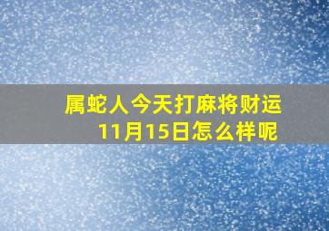 属蛇人今天打麻将财运11月15日怎么样呢