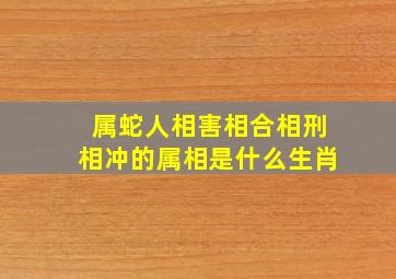 属蛇人相害相合相刑相冲的属相是什么生肖