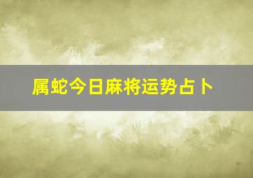 属蛇今日麻将运势占卜