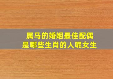 属马的婚姻最佳配偶是哪些生肖的人呢女生