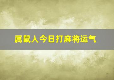 属鼠人今日打麻将运气