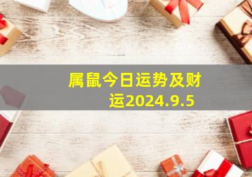 属鼠今日运势及财运2024.9.5