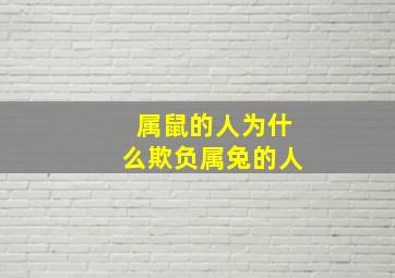 属鼠的人为什么欺负属兔的人