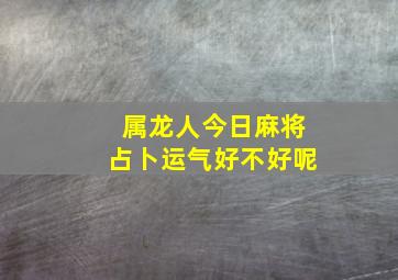 属龙人今日麻将占卜运气好不好呢