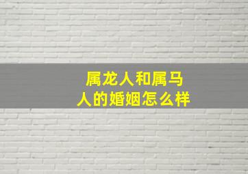 属龙人和属马人的婚姻怎么样