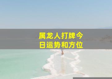 属龙人打牌今日运势和方位