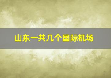 山东一共几个国际机场