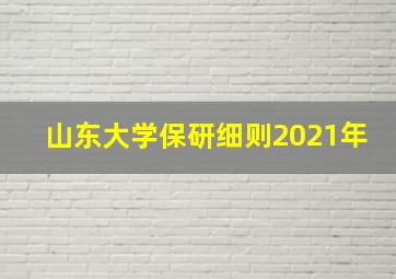 山东大学保研细则2021年