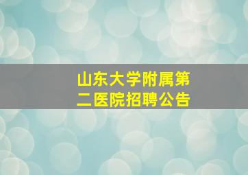 山东大学附属第二医院招聘公告