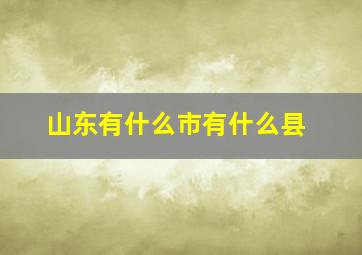 山东有什么市有什么县