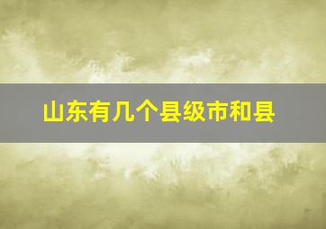 山东有几个县级市和县