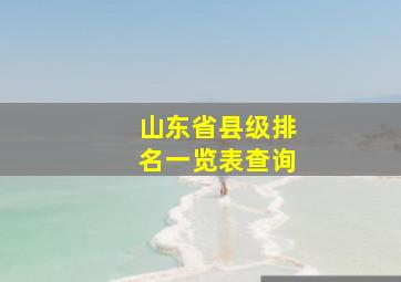 山东省县级排名一览表查询