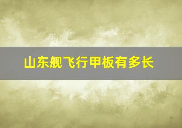 山东舰飞行甲板有多长