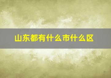 山东都有什么市什么区