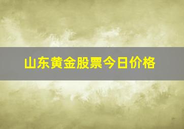 山东黄金股票今日价格