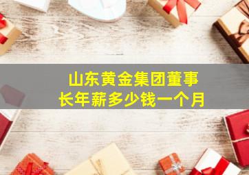 山东黄金集团董事长年薪多少钱一个月