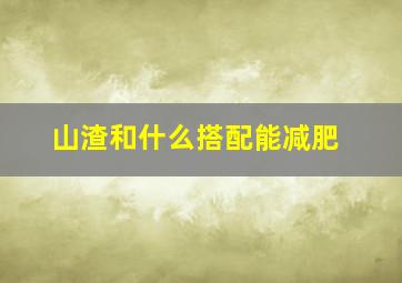 山渣和什么搭配能减肥