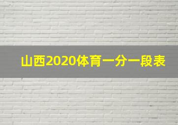 山西2020体育一分一段表