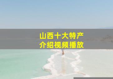 山西十大特产介绍视频播放