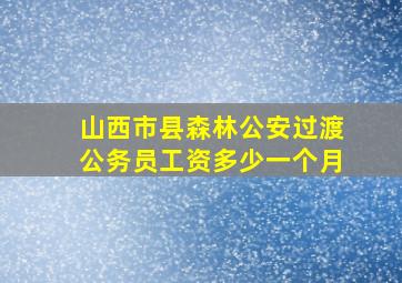 山西市县森林公安过渡公务员工资多少一个月