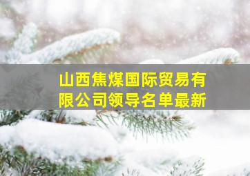 山西焦煤国际贸易有限公司领导名单最新