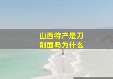 山西特产是刀削面吗为什么