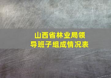 山西省林业局领导班子组成情况表