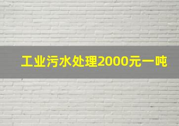 工业污水处理2000元一吨