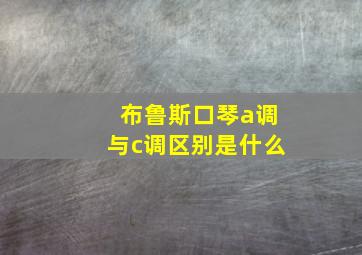 布鲁斯口琴a调与c调区别是什么